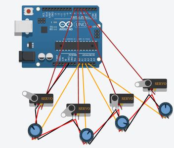 Beginner 123D Circuit Arduino Control Servos.